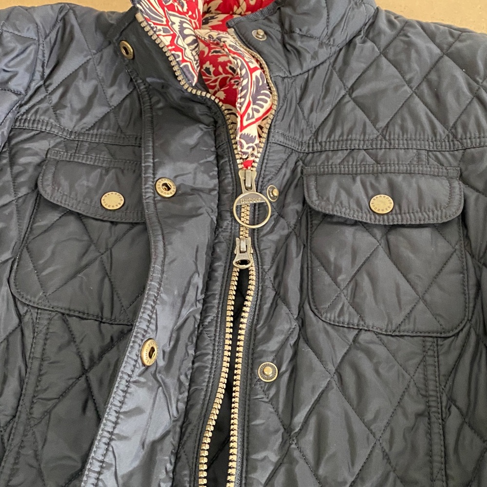 Barbour Black Quilted Utility Jacket with Red Paisley Lining - Picture 13 of 13